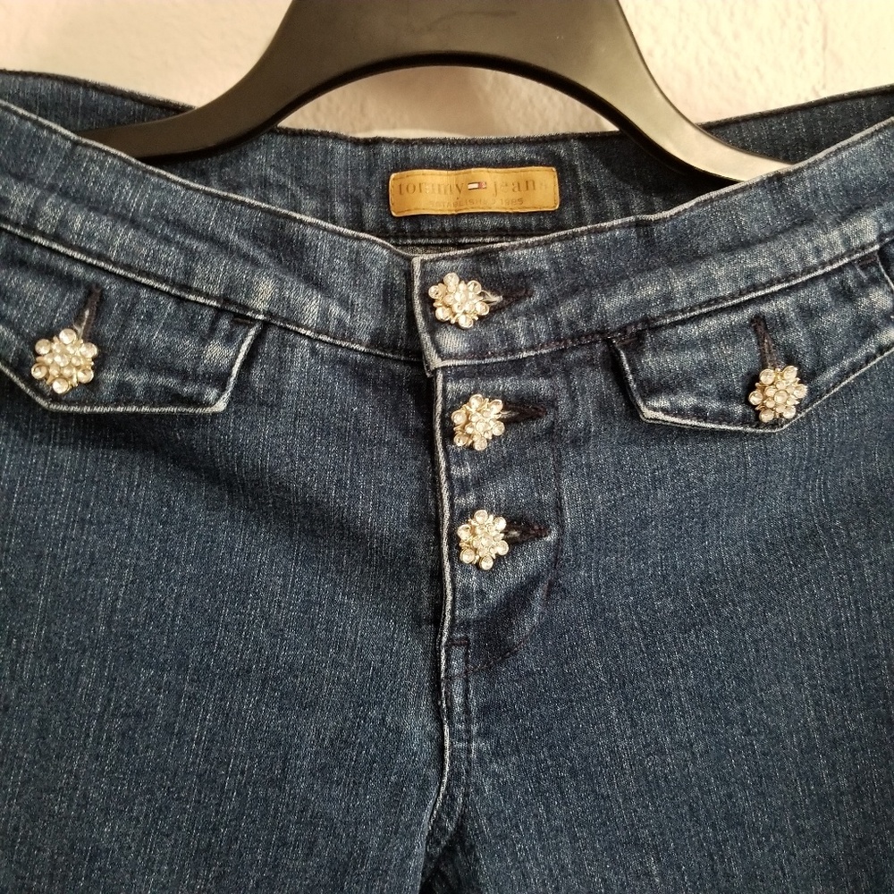 Tommy Hilfiger embellished button jean